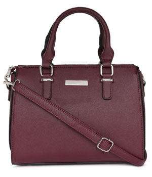Burgundy Solid Handheld Bag